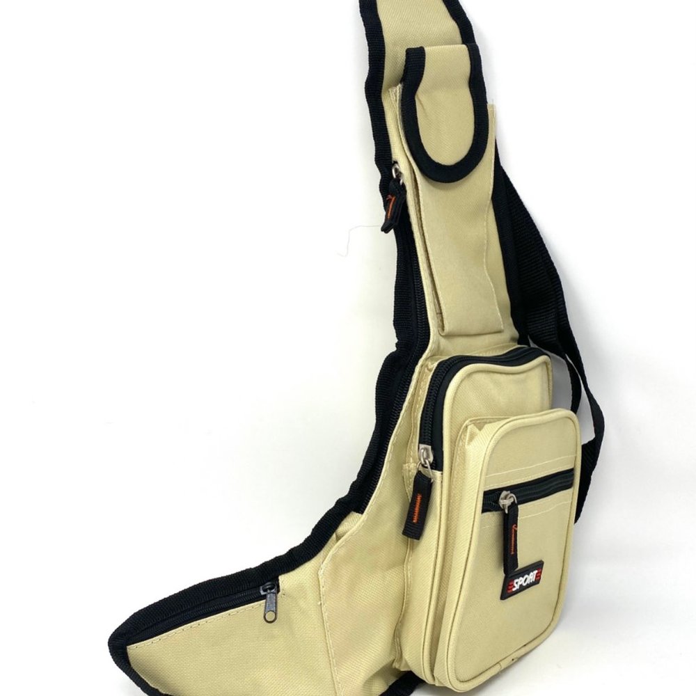 Messenger Beige Bag Sport 4 Zip Cellphone Unisex - Picture 6 of 6